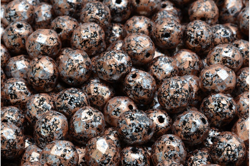 圆形火抛光刻面珠,黑色 45709 (23980-45709),波西米亚水晶玻璃,捷克共和国