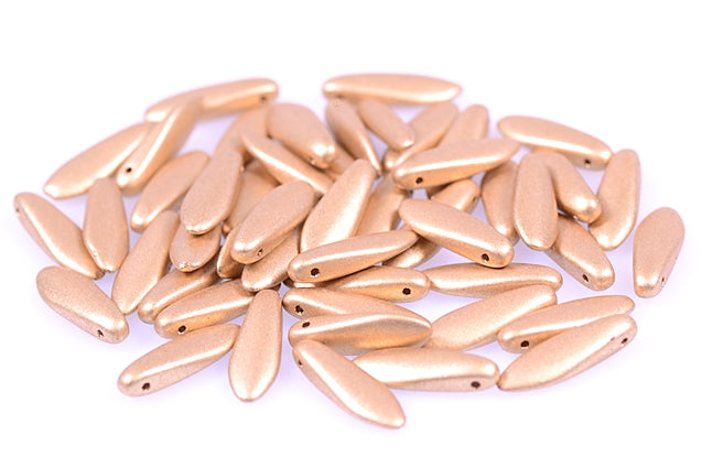 Dagger Beads 5 x 16 mm, Aztec Pale Gold (1710), Bohemia Crystal Glass, Czechia 11169014