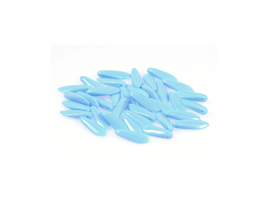 Pressed Beads Dagger Thorn Blue Glass Czech Republic