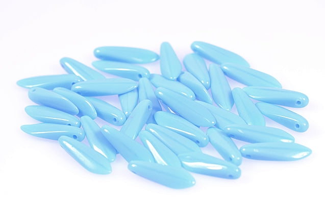 Dagger Beads 5 x 16 mm, Turquoise Blue (63030), Bohemia Crystal Glass, Czechia 11169014