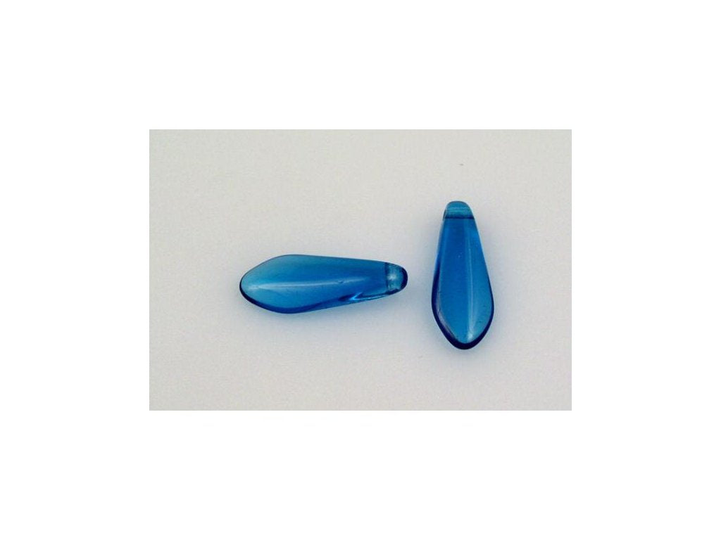 Pressed Beads Dagger Thorn Transparent Aqua Glass Czech Republic