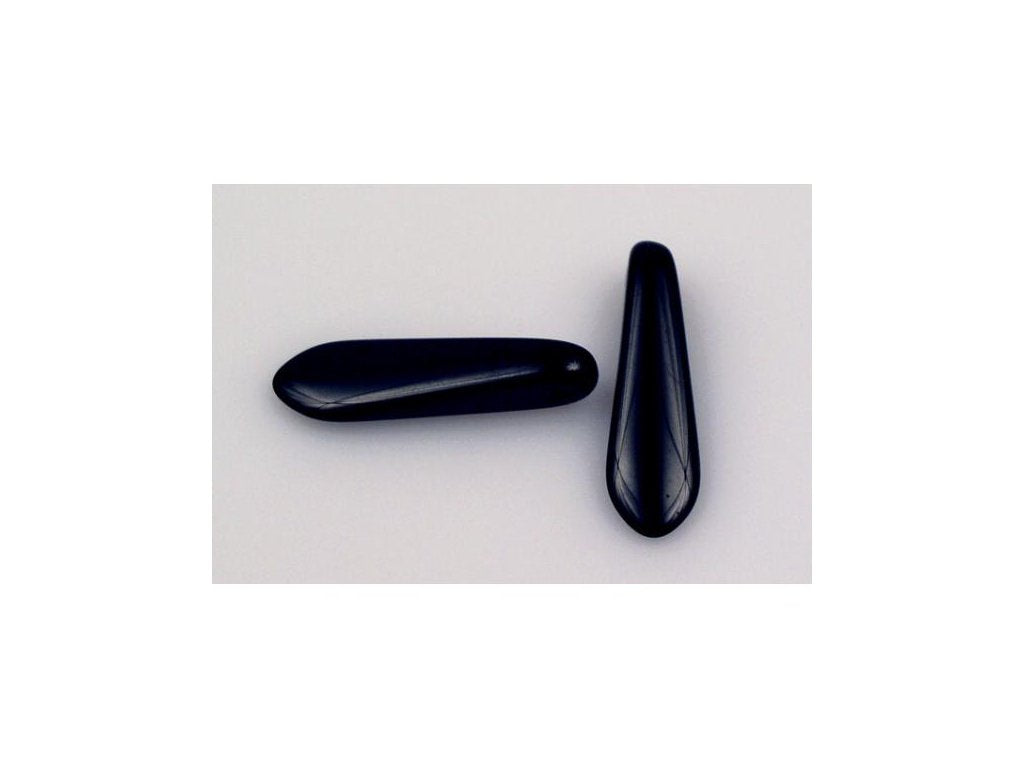 Pressed Beads Dagger Thorn Black Glass Czech Republic