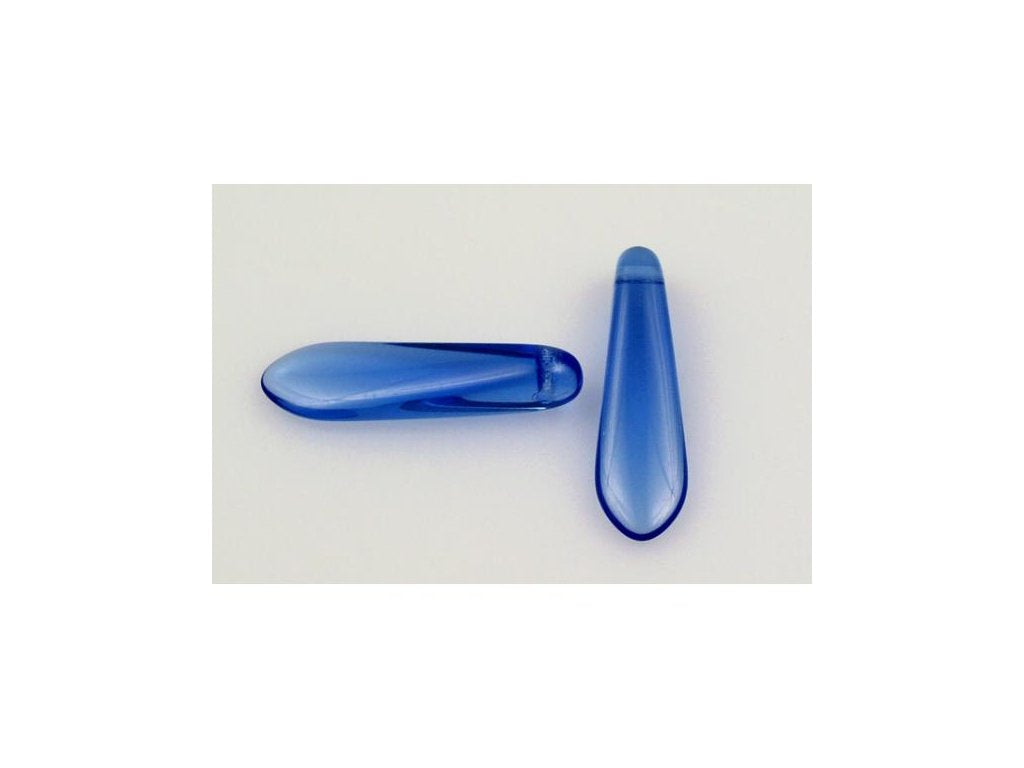Pressed Beads Dagger Thorn Cobalt Glass Czech Republic