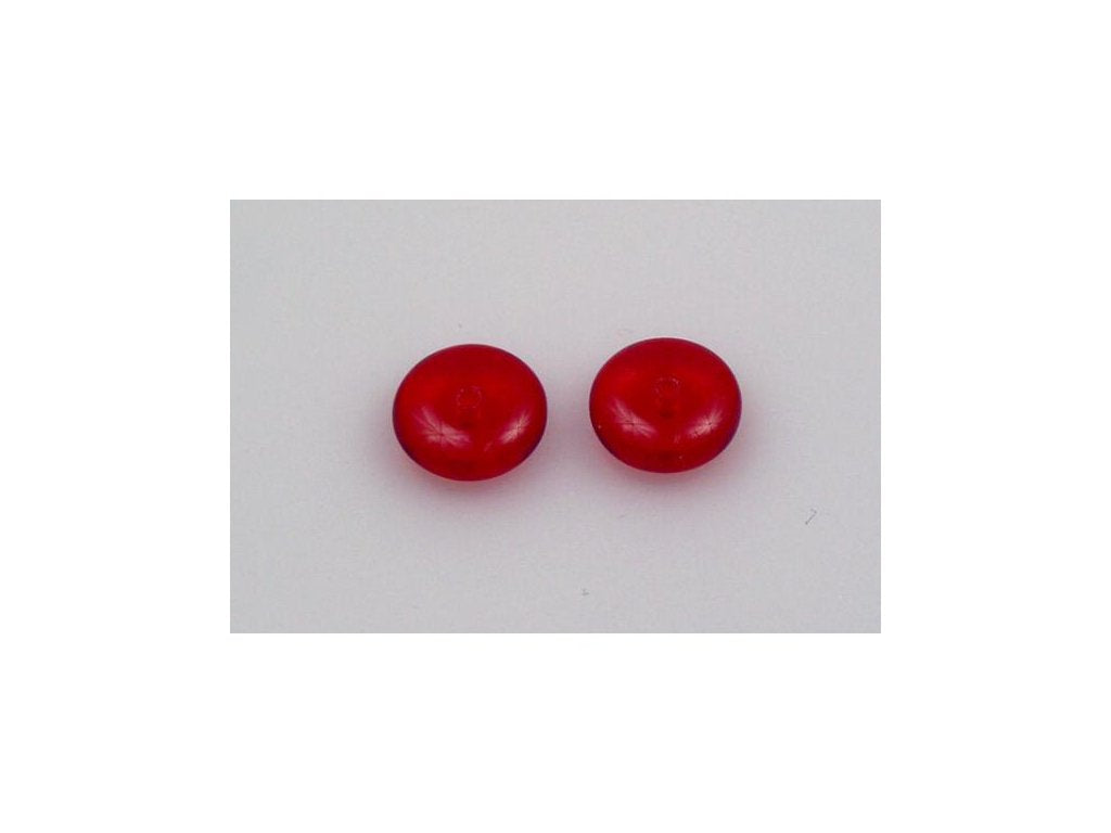 Pressed Beads Ruby Red Glass Czech Republic
