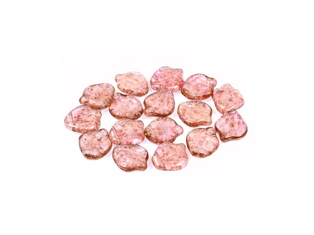 Pressed Beads Heart Leaf 70120/15495 Glass Czech Republic