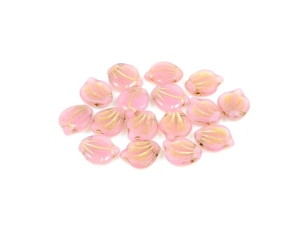 Pressed Beads Heart Leaf 71000/54202 Glass Czech Republic