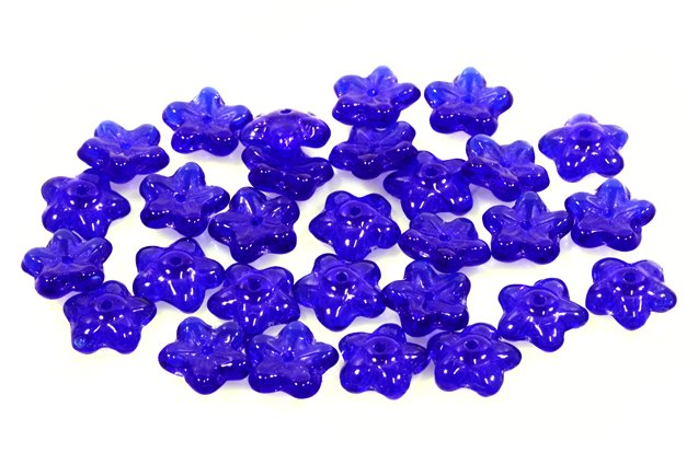Pressed Beads Flower 8 mm, Transparent Blue (30080), Bohemia Crystal Glass, Czechia 11174210