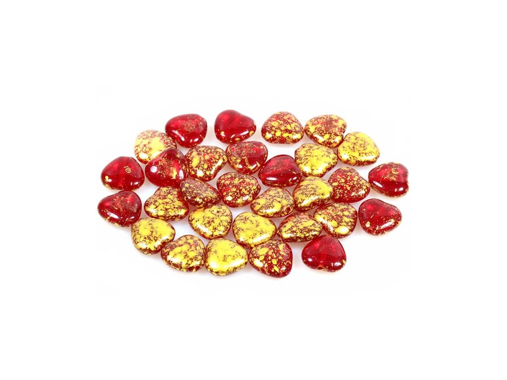 Pressed Beads Heart 90090/56902 Glass Czech Republic
