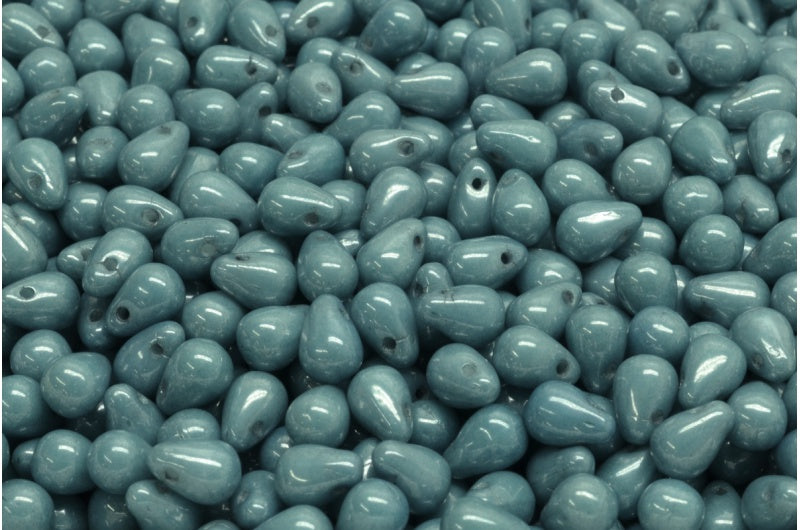 滴珠,白色光泽蓝色全涂层 (02010-14464),玻璃,捷克共和国