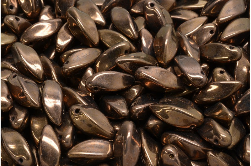 Twist Beads, Black Bronze (23980-14415), Glass, Czech Republic