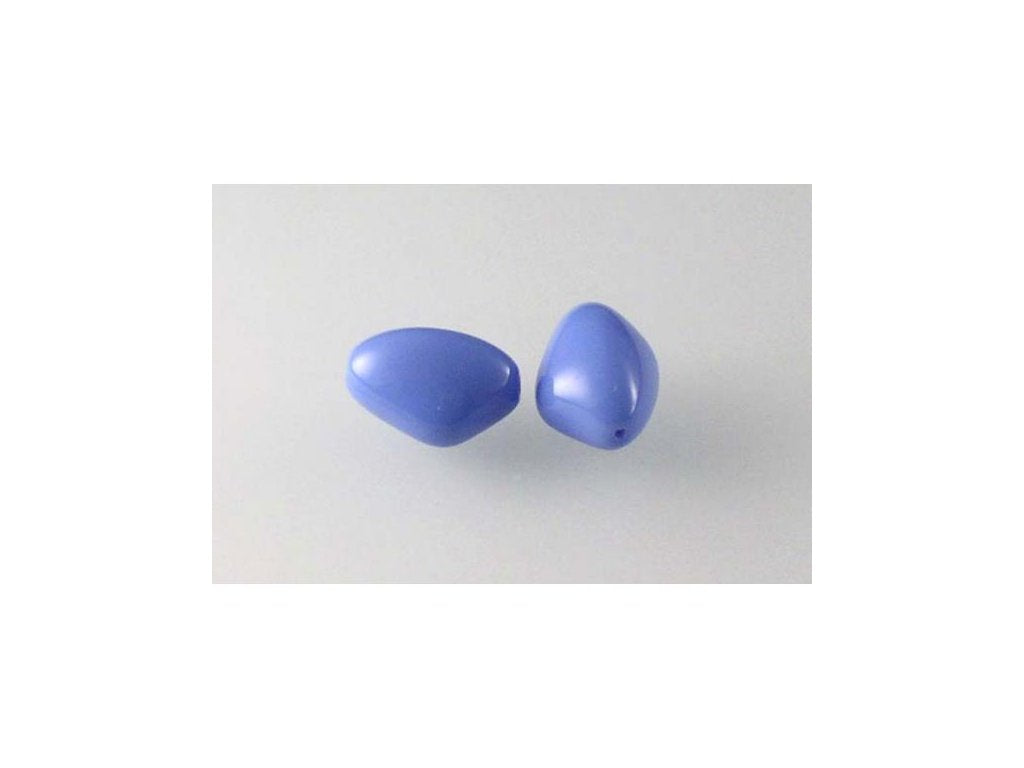 Pressed Beads Opaque Blue Glass Czech Republic