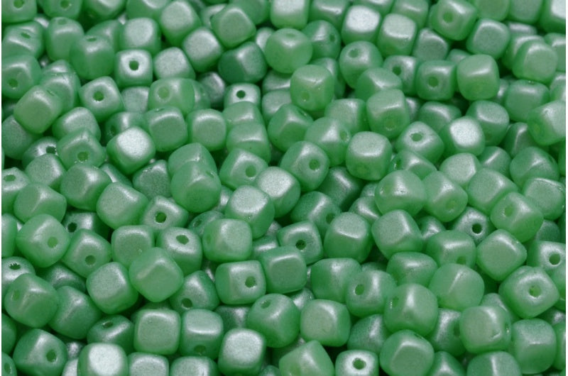 Cube Beads, White 70459 (02010-70459), Glass, Czech Republic