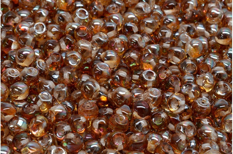 Mushroom Button Beads, Crystal 23401 (00030-23401), Glass, Czech Republic