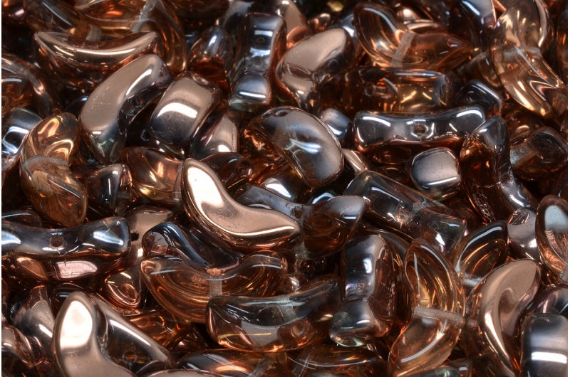 Angel Wing Beads, Crystal Rose Gold Capri (00030-27101), Glass, Czech Republic