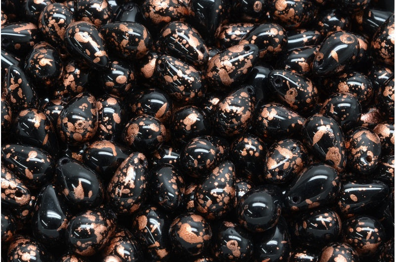 ドロップビーズ、ブラック 94402 (23980-94402)、ガラス、チェコ共和国