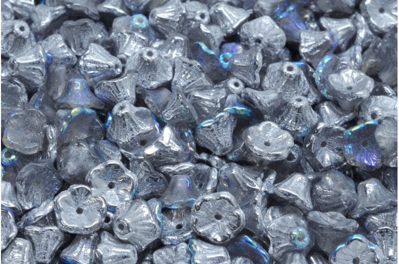 Bell Flower Cup Beads, Crystal 98530 (00030-98530), Glass, Czech Republic