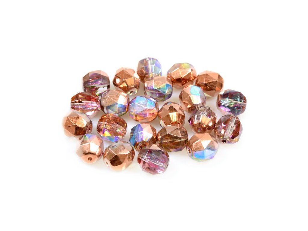 Fire Polished Faceted Beads Semi Round 00030/98533 Glass Czech Republic