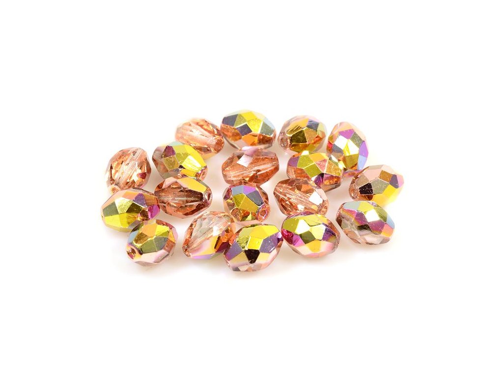 Fire Polished Faceted Beads Oval Olive 00030/28009 Glass Czech Republic