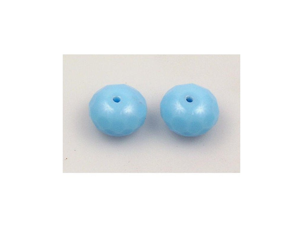 Fire Polished Faceted Beads Rondelle Blue Glass Czech Republic