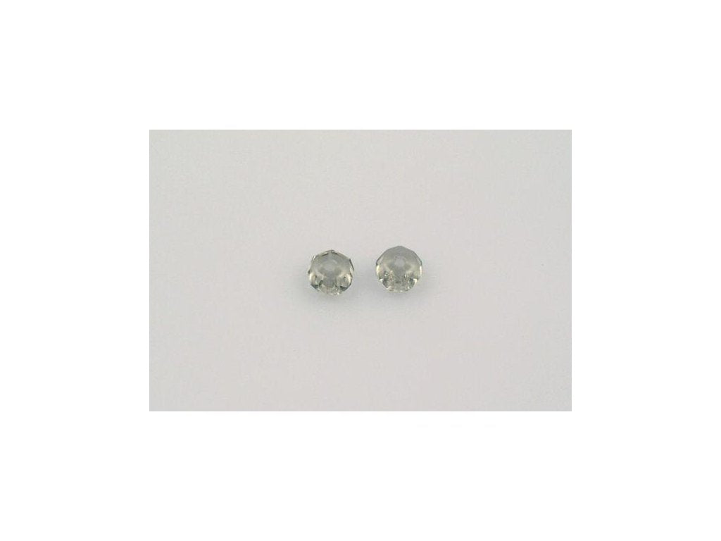 Fire Polished Faceted Beads Rondelle Gray Glass Czech Republic