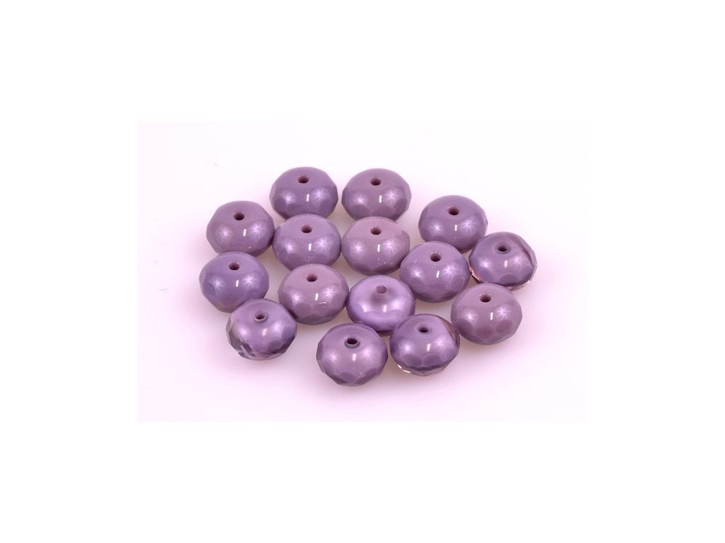 Fire Polished Faceted Beads Rondelle Opaque Amethyst Glass Czech Republic