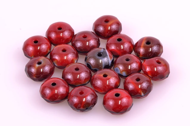 Fire Polished Faceted Beads Rondelle 9 mm, color: 26907, Bohemia Crystal Glass, Czechia 15135001