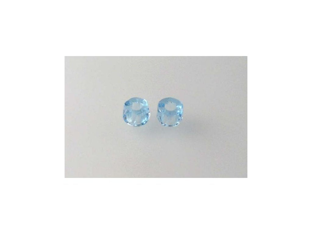 Fire Polished Faceted Beads Pony Bagel Transparent Aqua Glass Czech Republic