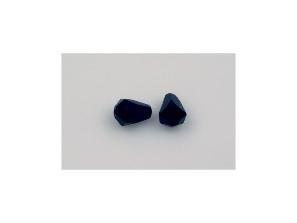 Fire Polished Faceted Beads Pear Drop Black Glass Czech Republic