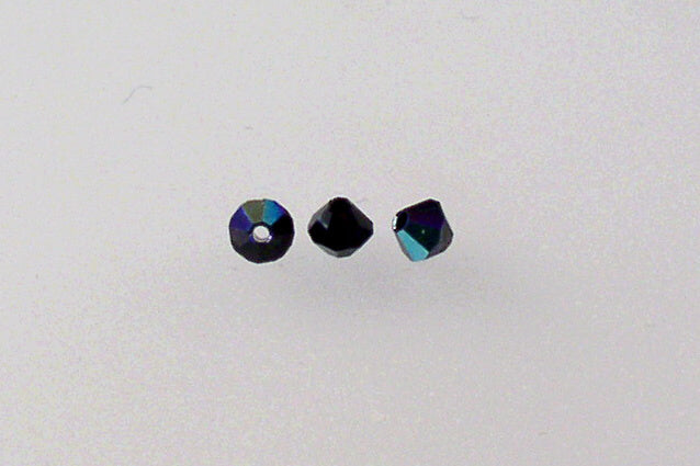 MC Bicone Xilion Cut beads High Sparkle 3 mm, Black Ab (23980-28701), Bohemia Crystal Glass, Czechia 45169302