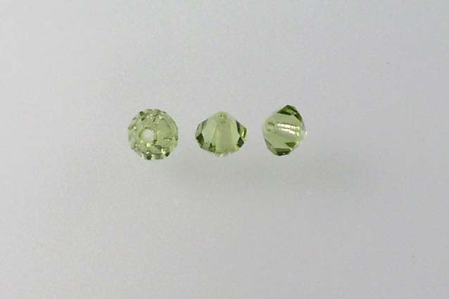 MC Bicone Xilion Cut beads High Sparkle 4 mm, Transparent Green (50230), Bohemia Crystal Glass, Czechia 45169302