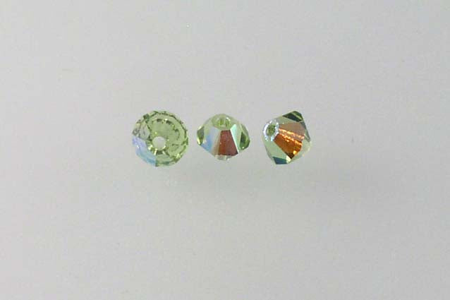 MC Bicone Xilion Cut beads High Sparkle 4 mm, Transparent Green Ab (50230-28701), Bohemia Crystal Glass, Czechia 45169302