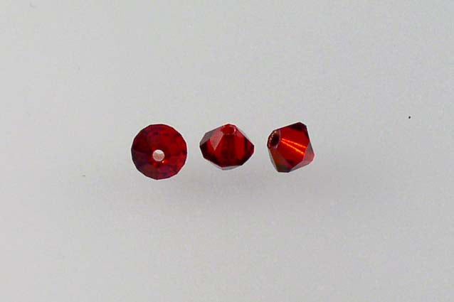 MC Bicone Xilion Cut beads High Sparkle 4 mm, Ruby Red 22201 (90080-22201), Bohemia Crystal Glass, Czechia 45169302