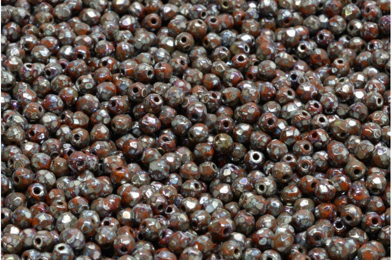 10mm Berry Red Glass Beads, Deep Red Round Beads, Fire Polished