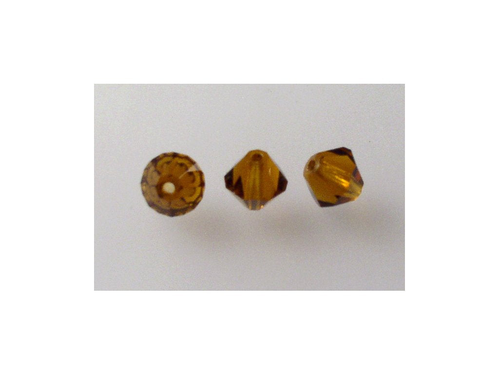 MC Bicone Xilion Cut beads High Sparkle Transparent Brown Glass Czech Republic
