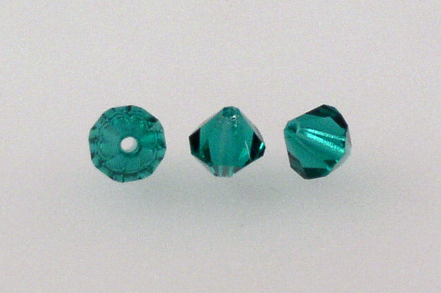 MC Bicone Xilion Cut beads High Sparkle 6 mm, Transparent Green Emerald (50720), Bohemia Crystal Glass, Czechia 45169302