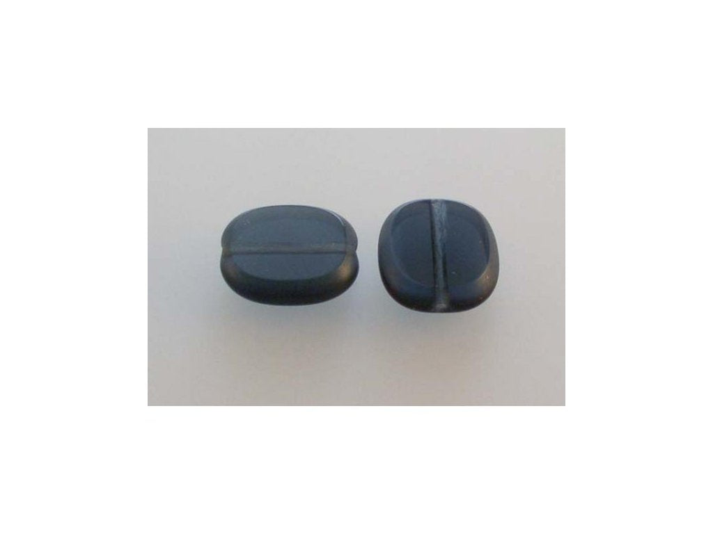 Table Cut Beads Transparent Dark Blue Glass Czech Republic