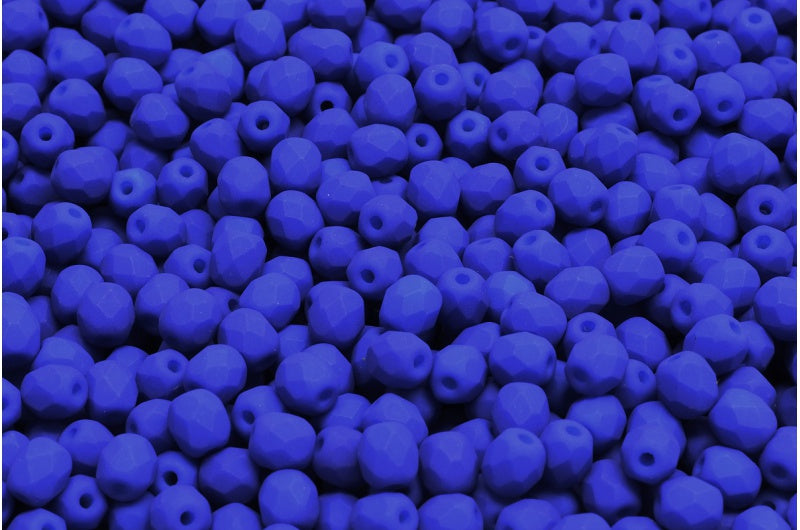 圆形火抛光刻面珠,白色霓虹海蓝色(02010-25126),波西米亚水晶玻璃,捷克共和国