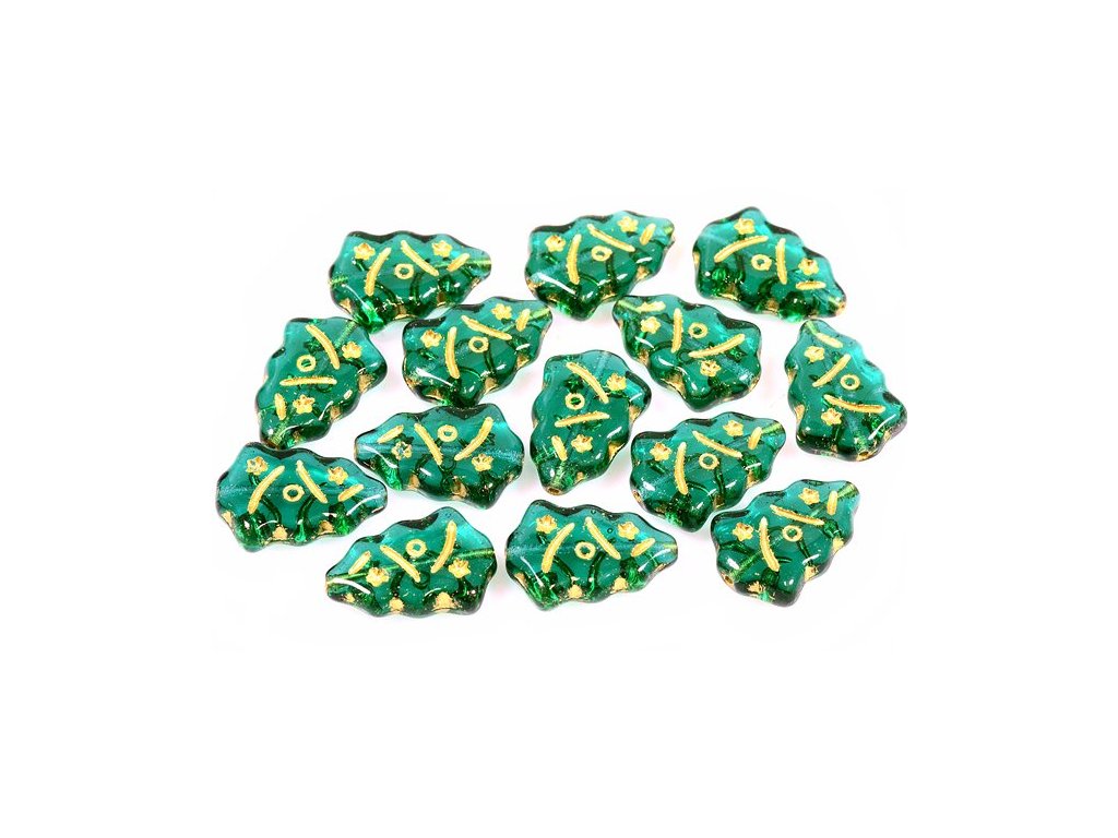 Pressed Beads Christams Tree 50730/54202 Glass Czech Republic