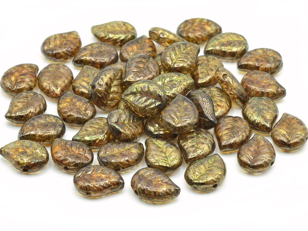 Nice Leaf Beads 00030/15695 Glass Czech Republic
