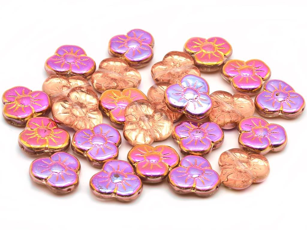 Flower Flat Beads 00030/27137 Glass Czech Republic