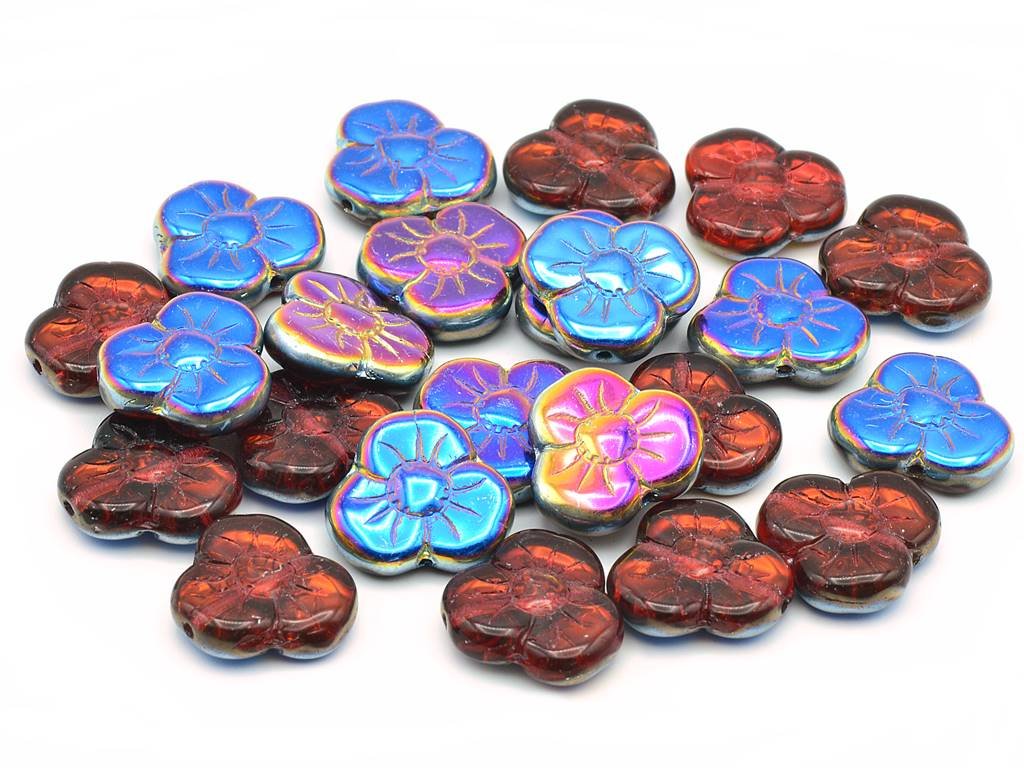 Flower Flat Beads 70010/28099 Glass Czech Republic