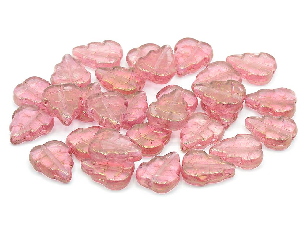 Pressed Beads Leaves 12 x 10 mm, Crystal Luster Red Full Coated (00030-14495)