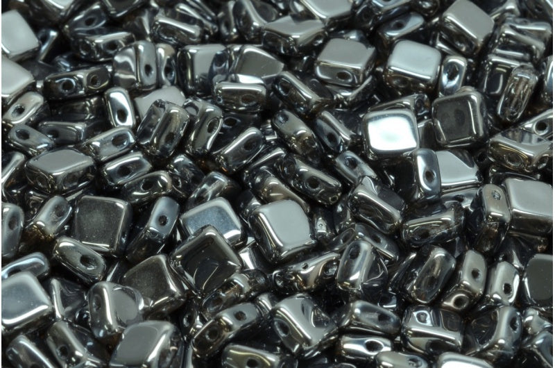 フラットシルキービーズ - 2穴、クリスタル 27400 (00030-27400)、ガラス、チェコ共和国