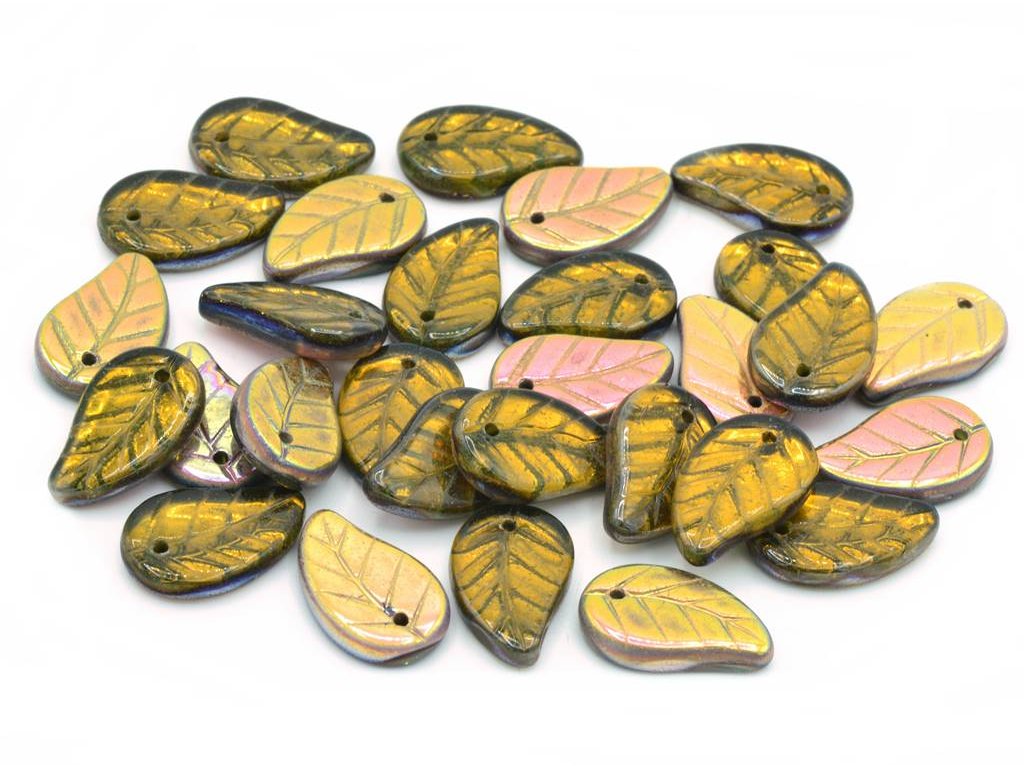 Flat Leaf Beads 50220/28009 Glass Czech Republic