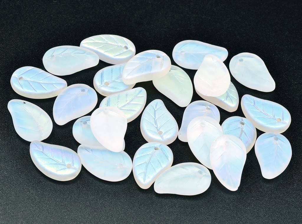 Flat Leaf Beads 14 x 9 mm, Crystal Matte Ab (00030-84110-28701)