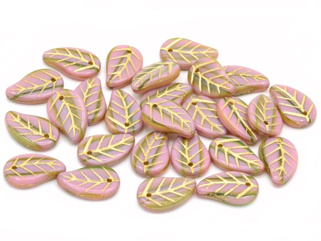Flat Leaf Beads 77553/54202 Glass Czech Republic