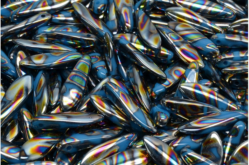 ダガービーズ、ブルー 2810V (62010-2810V)、ガラス、チェコ共和国