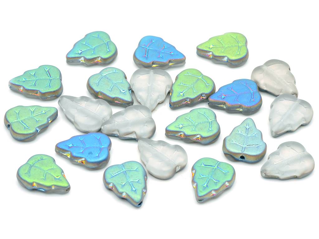 Pressed Beads Leaves 12 x 10 mm, Crystal Matte Crystal Vitrail Medium Coating (00030-84110-28101)
