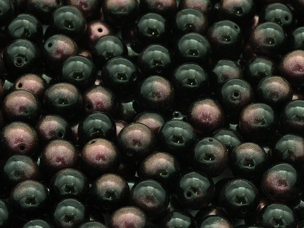 Round Pressed Beads 8 mm, Black 56590 (23980-56590)