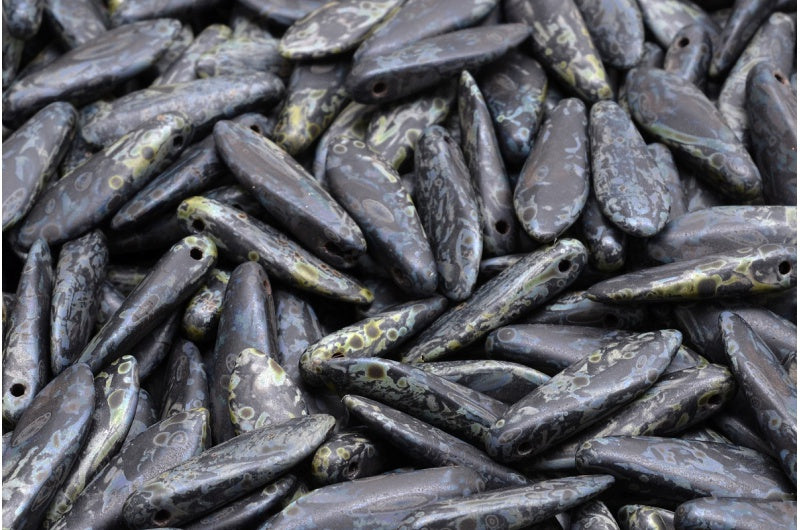 ダガービーズ、ブラックマットステインストロング(23980-84100-86805)、ガラス、チェコ共和国